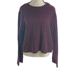 Divided Sweater Knit Purple Cropped Wool Alpaca Womens Size Large